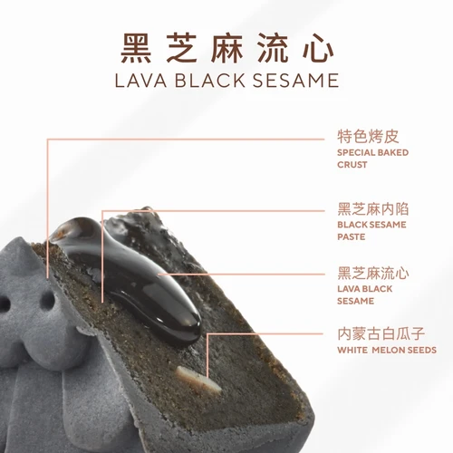 Multi Layer Mooncake - Lava Black Sesame